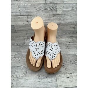 Clarks Artisan White‎ Leather Butterfly Wedge Sandals Women's Size 9.5M